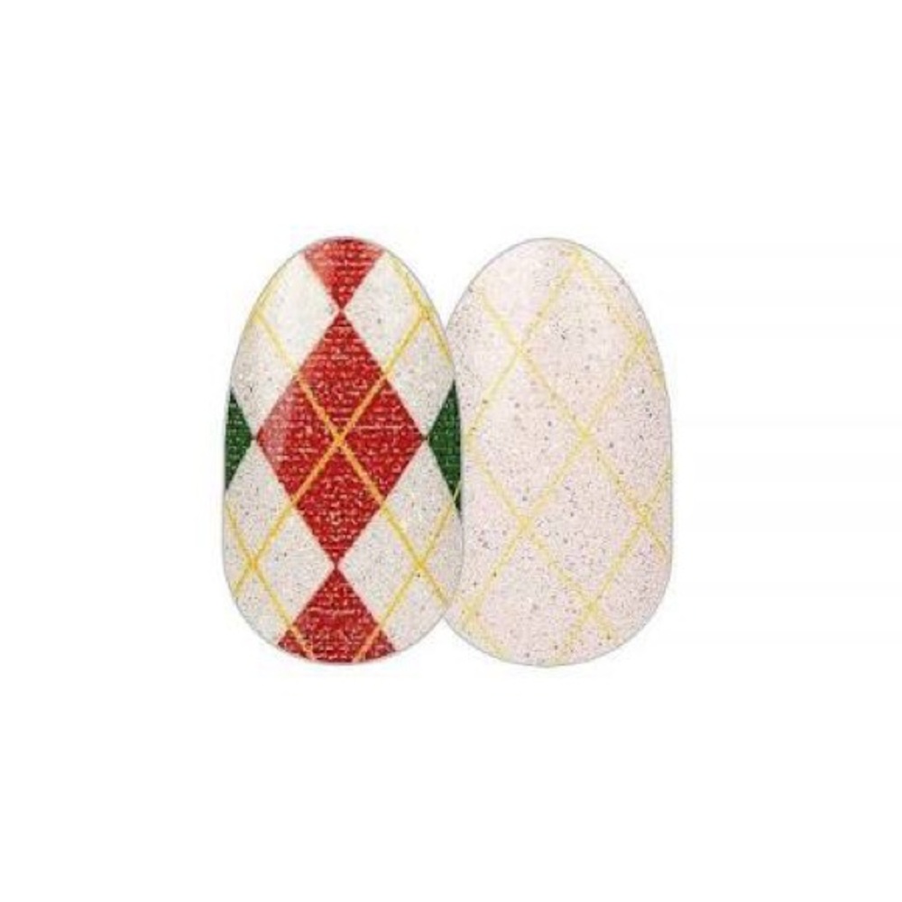 Color Street Nail Strips - Gold and Red Argyle Checking It Twice